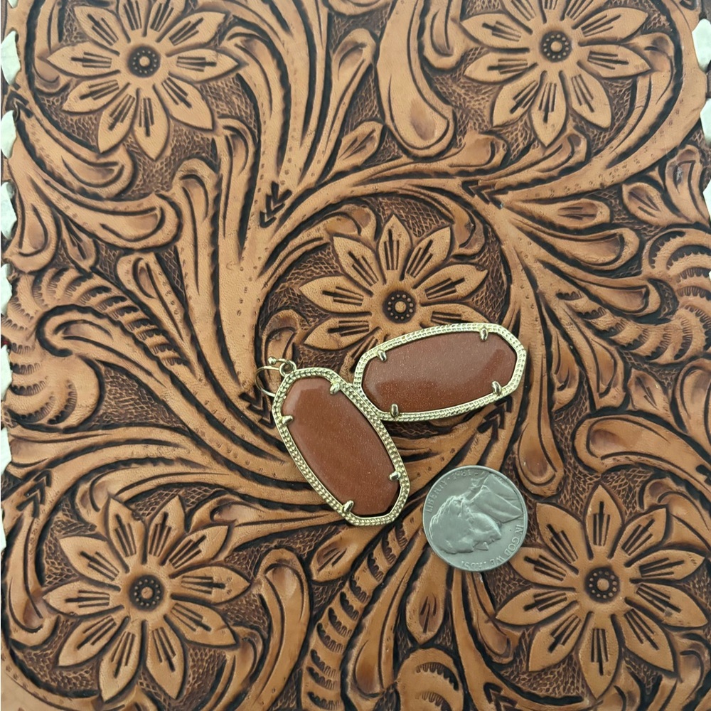 Kendra Scott Brown and Gold Earrings